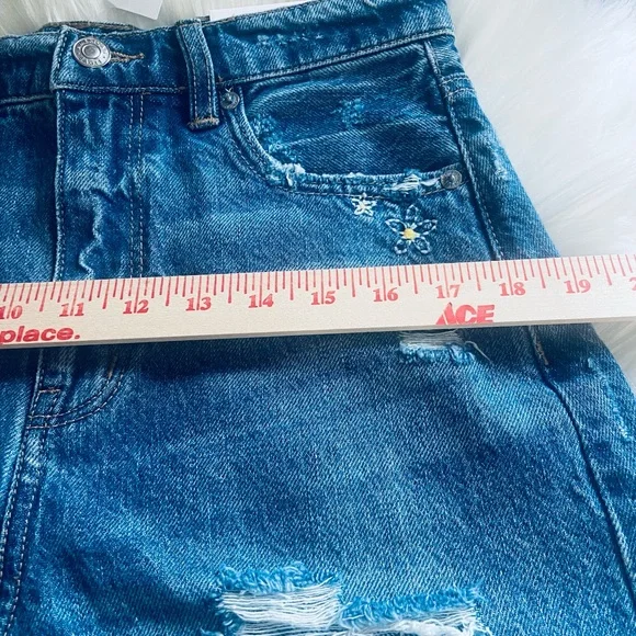 NWT American Eagle Highest Rise Sz 4 Baggy Embroidery Women’s Shorts - Picture 12 of 13